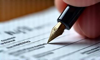 Close up of professional tax documents